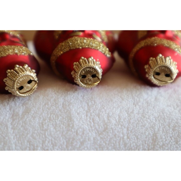 Lot 3x Krebs Blown Glass Ornament Germany Red Santa Christmas Glitter ~3.5" - Picture 9 of 10